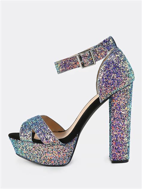 glitter platform heels.